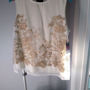 Sleeveless Embroidered Top